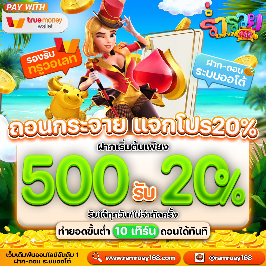 สล็อตร่ำรวย168 โปรแรงถอนกระจาย แจกโปร20%